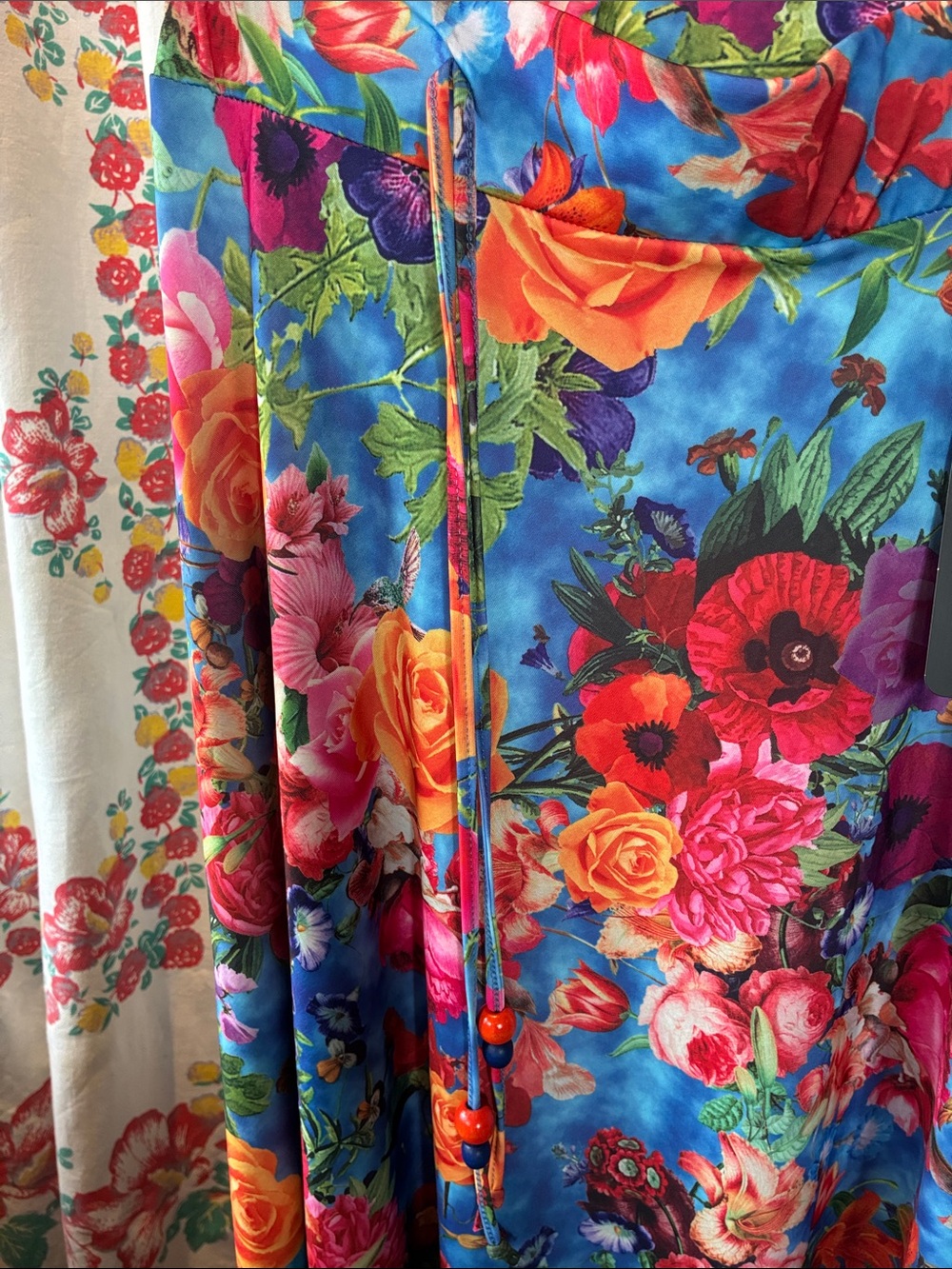 Matracean Blue Floral A-Line Maxi Skirt - Picture 3 of 4